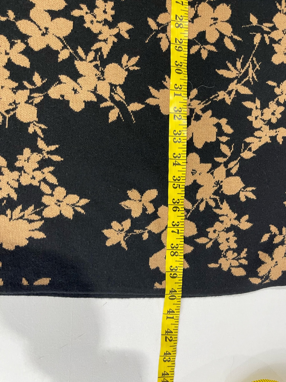 J. Jill Jacquard Black Rattan Floral Print Long Sleeve Large Sweater Dress - Picture 9 of 10